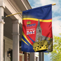 Liechtenstein National Day 1866 Garden Flag Gold Crown Vaduz Cathedral
