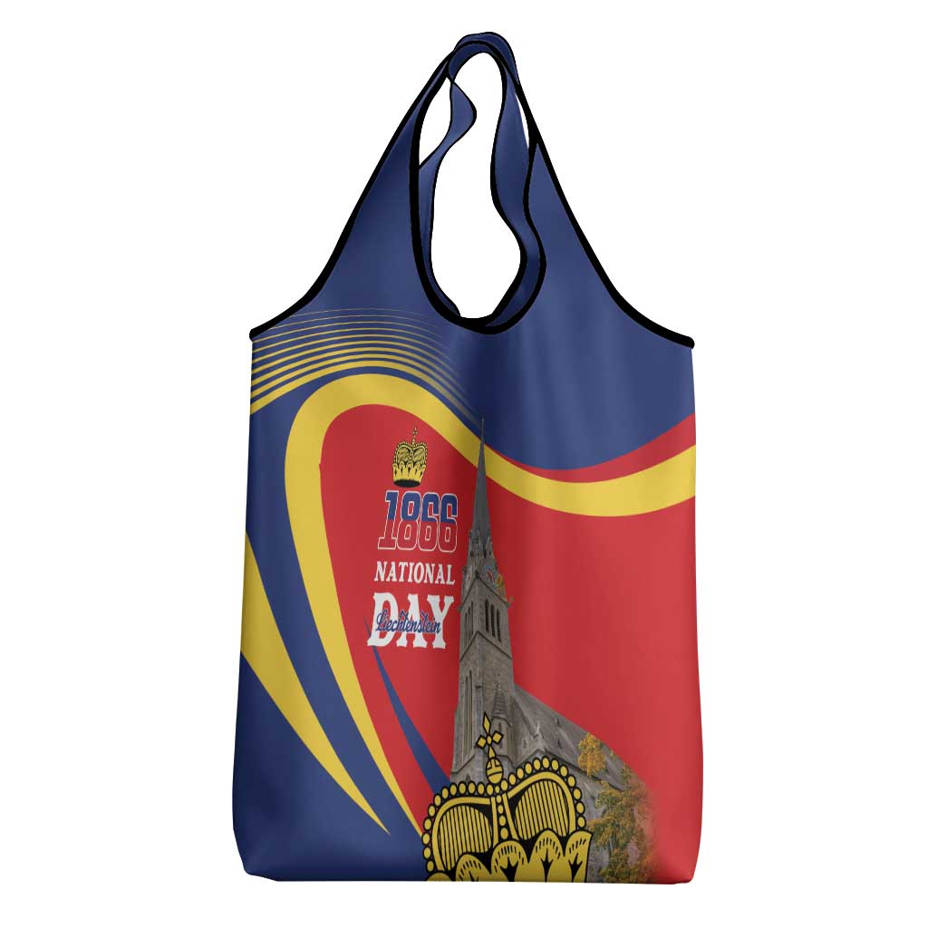 Liechtenstein National Day 1866 Grocery Bag Gold Crown Vaduz Cathedral