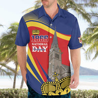 Liechtenstein National Day 1866 Hawaiian Shirt Gold Crown Vaduz Cathedral