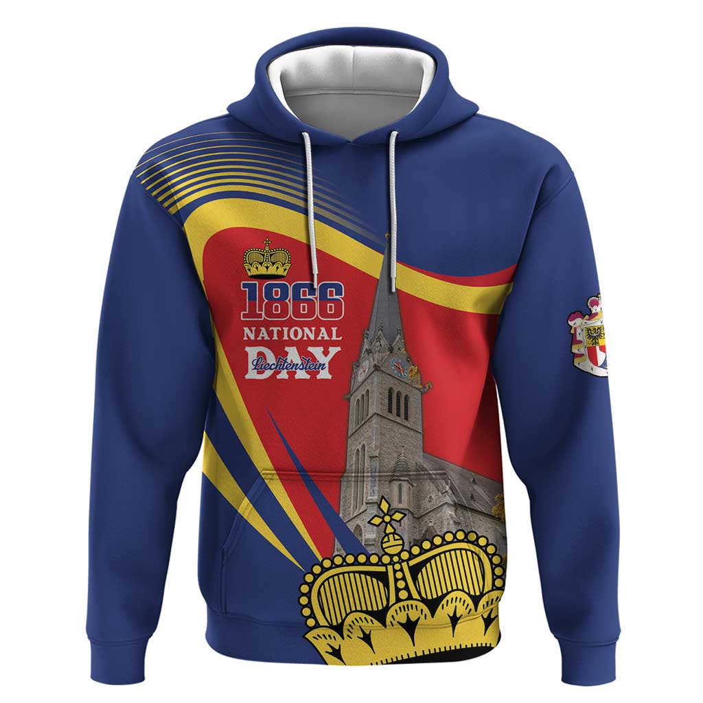 Liechtenstein National Day 1866 Hoodie Gold Crown Vaduz Cathedral