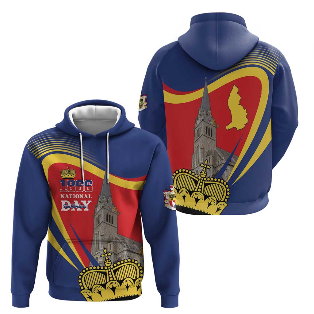 Liechtenstein National Day 1866 Hoodie Gold Crown Vaduz Cathedral