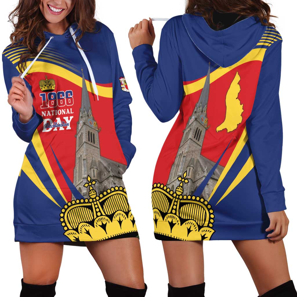 Liechtenstein National Day 1866 Hoodie Dress Gold Crown Vaduz Cathedral