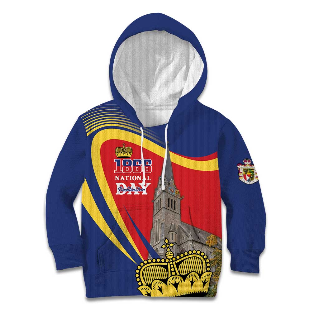 Liechtenstein National Day 1866 Kid Hoodie Gold Crown Vaduz Cathedral