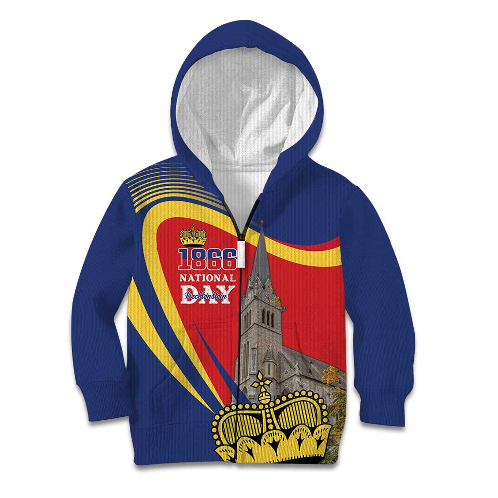 Liechtenstein National Day 1866 Kid Hoodie Gold Crown Vaduz Cathedral