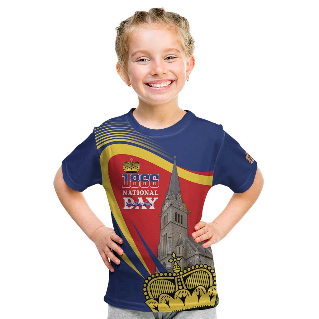 Liechtenstein National Day 1866 Kid T Shirt Gold Crown Vaduz Cathedral