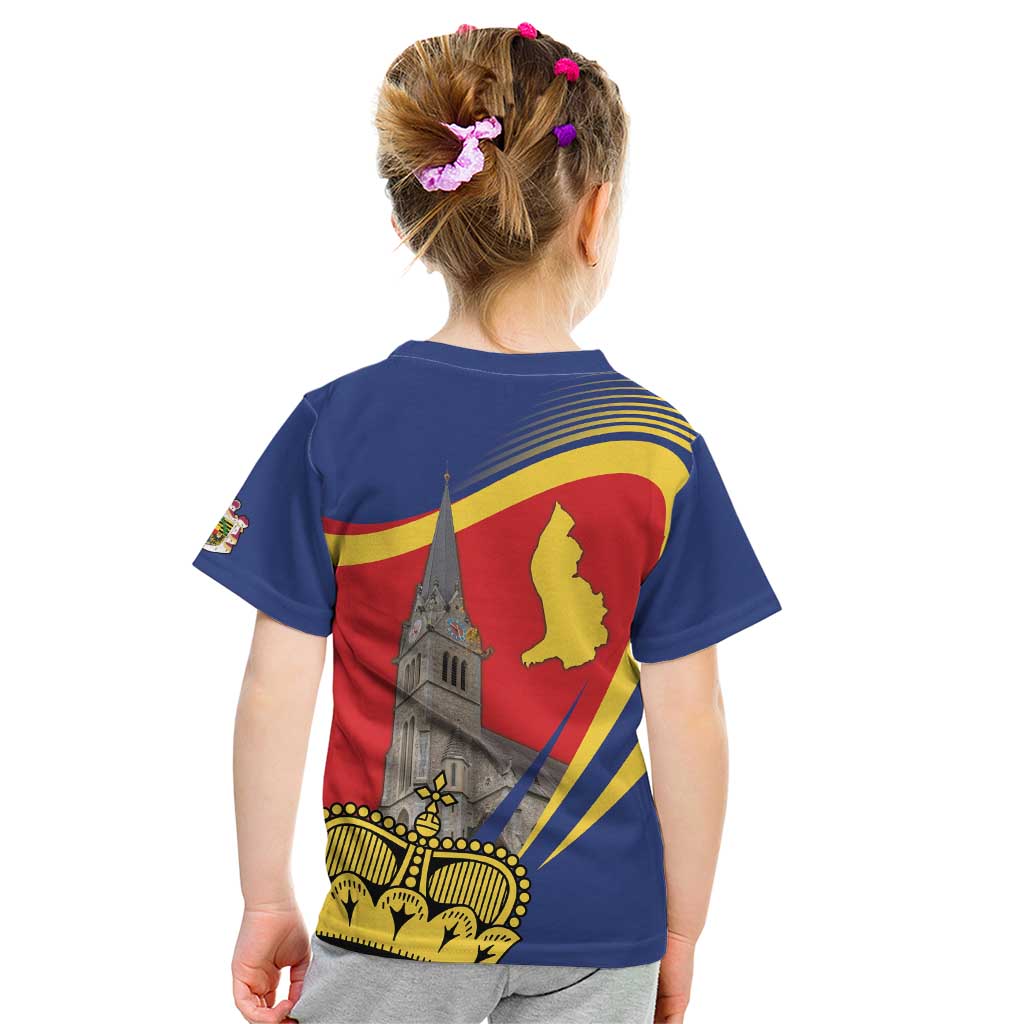 Liechtenstein National Day 1866 Kid T Shirt Gold Crown Vaduz Cathedral