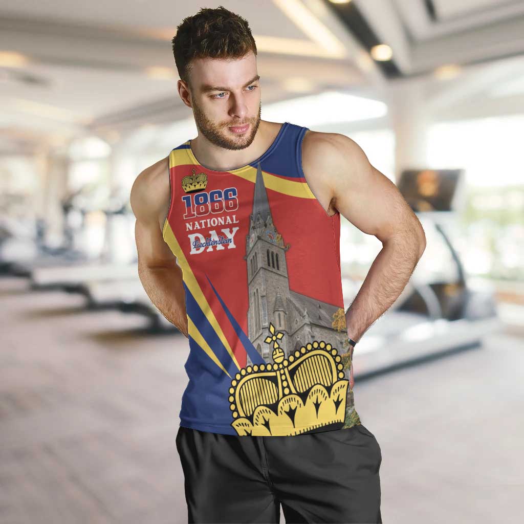 Liechtenstein National Day 1866 Men Tank Top Gold Crown Vaduz Cathedral