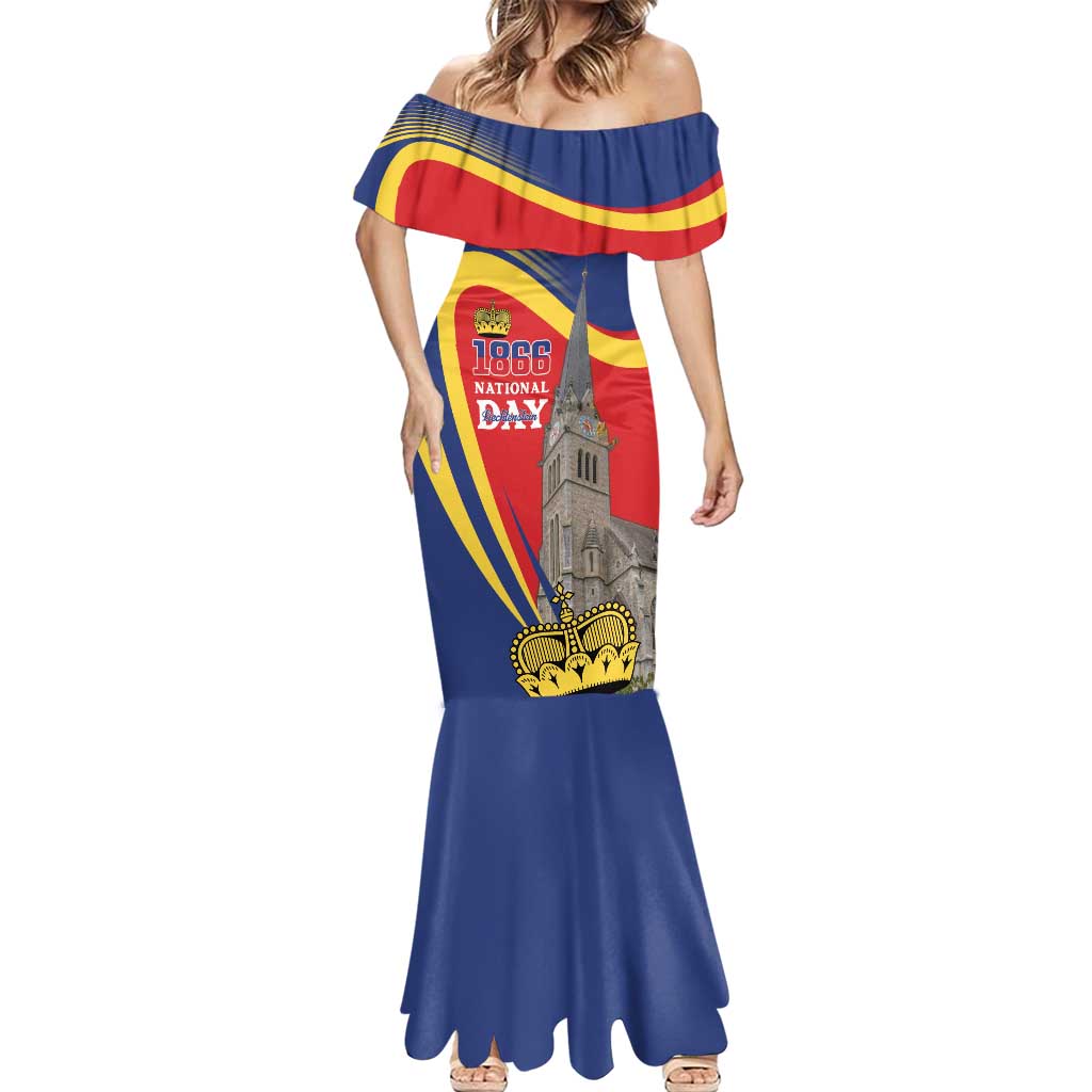 Liechtenstein National Day 1866 Mermaid Dress Gold Crown Vaduz Cathedral