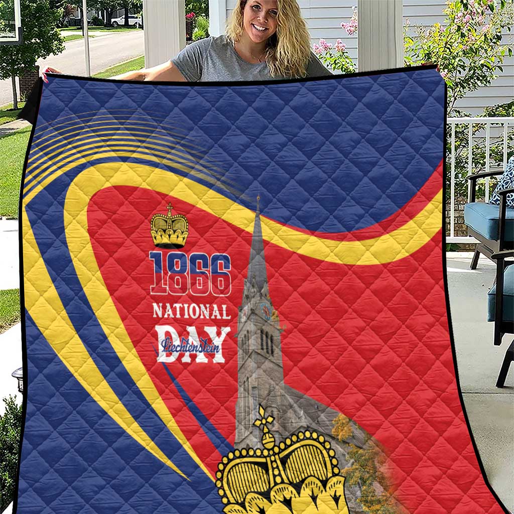 Liechtenstein National Day 1866 Quilt Gold Crown Vaduz Cathedral