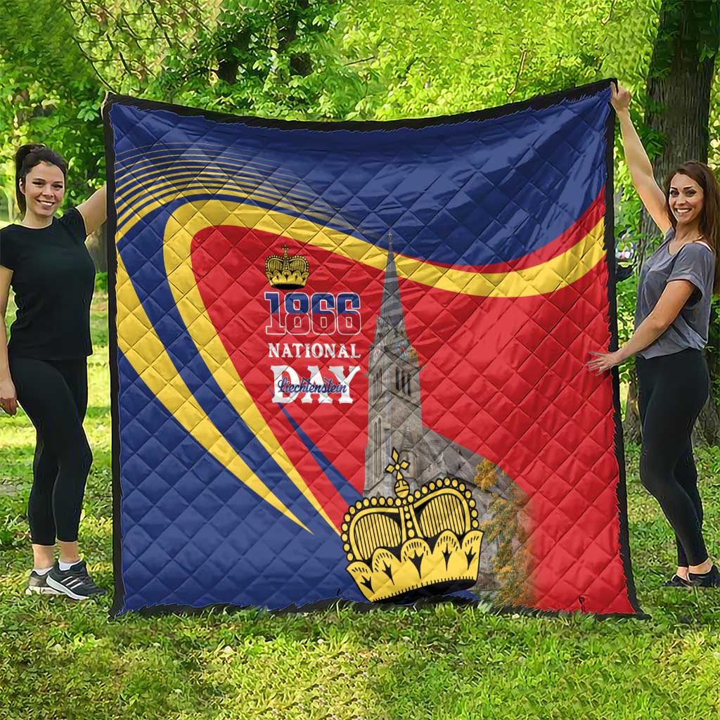 Liechtenstein National Day 1866 Quilt Gold Crown Vaduz Cathedral