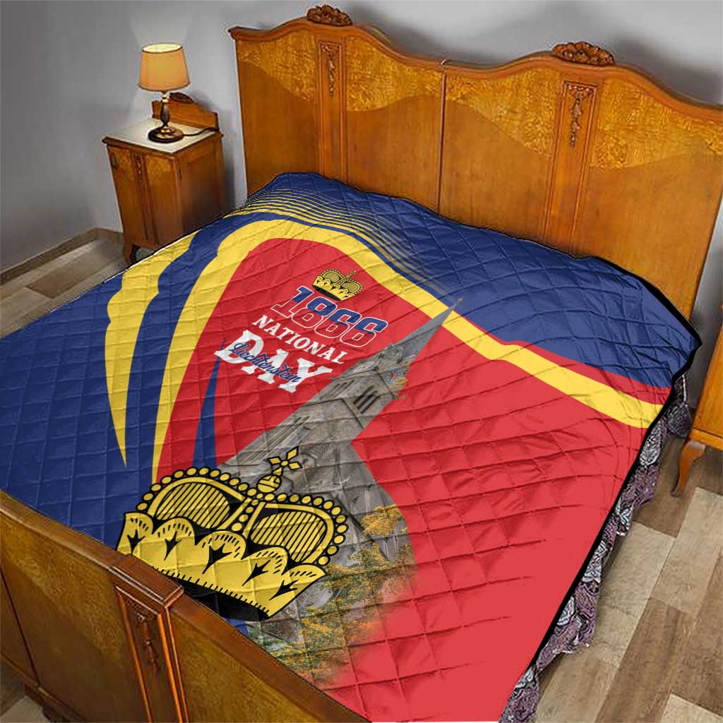 Liechtenstein National Day 1866 Quilt Gold Crown Vaduz Cathedral