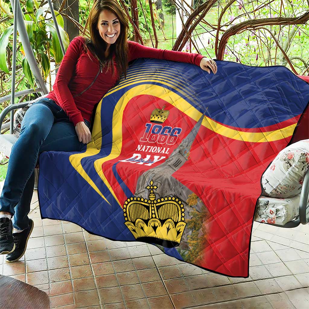 Liechtenstein National Day 1866 Quilt Gold Crown Vaduz Cathedral