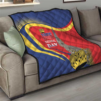 Liechtenstein National Day 1866 Quilt Gold Crown Vaduz Cathedral