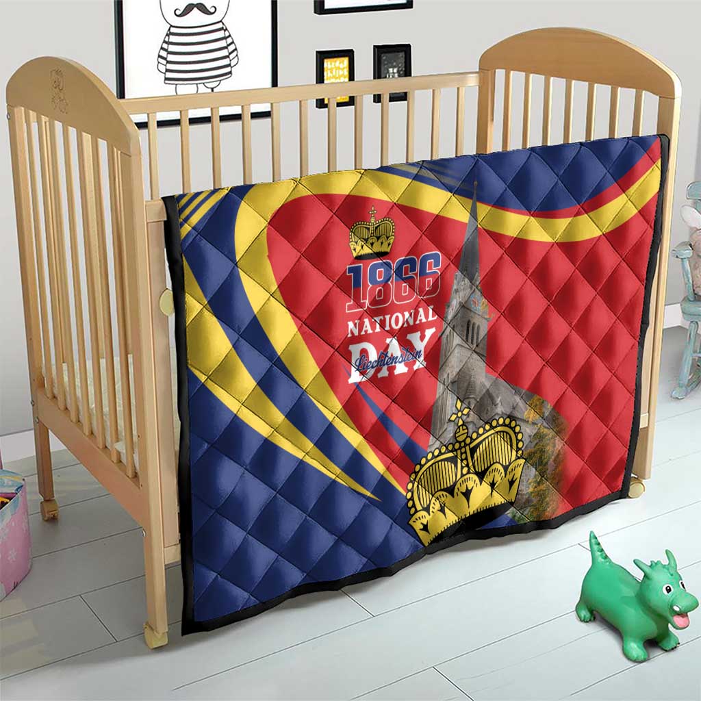 Liechtenstein National Day 1866 Quilt Gold Crown Vaduz Cathedral