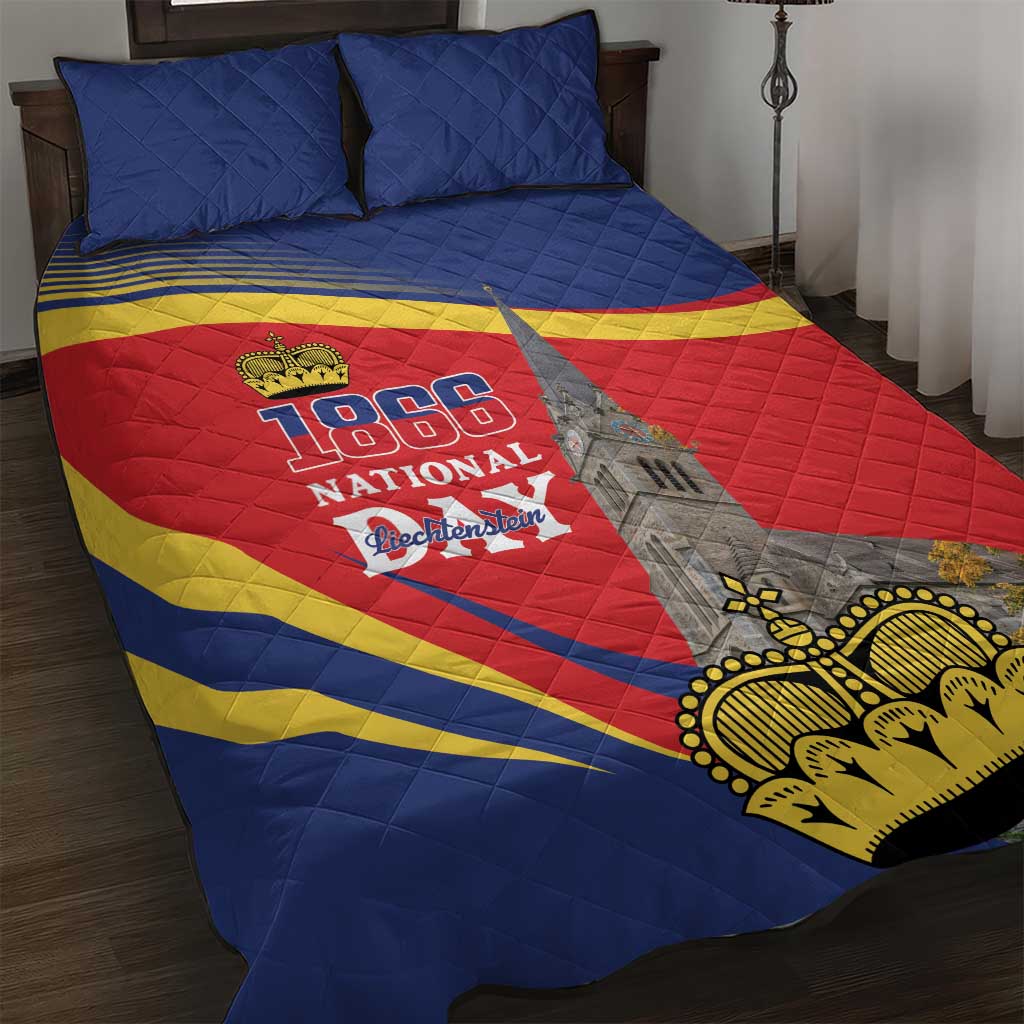 Liechtenstein National Day 1866 Quilt Bed Set Gold Crown Vaduz Cathedral
