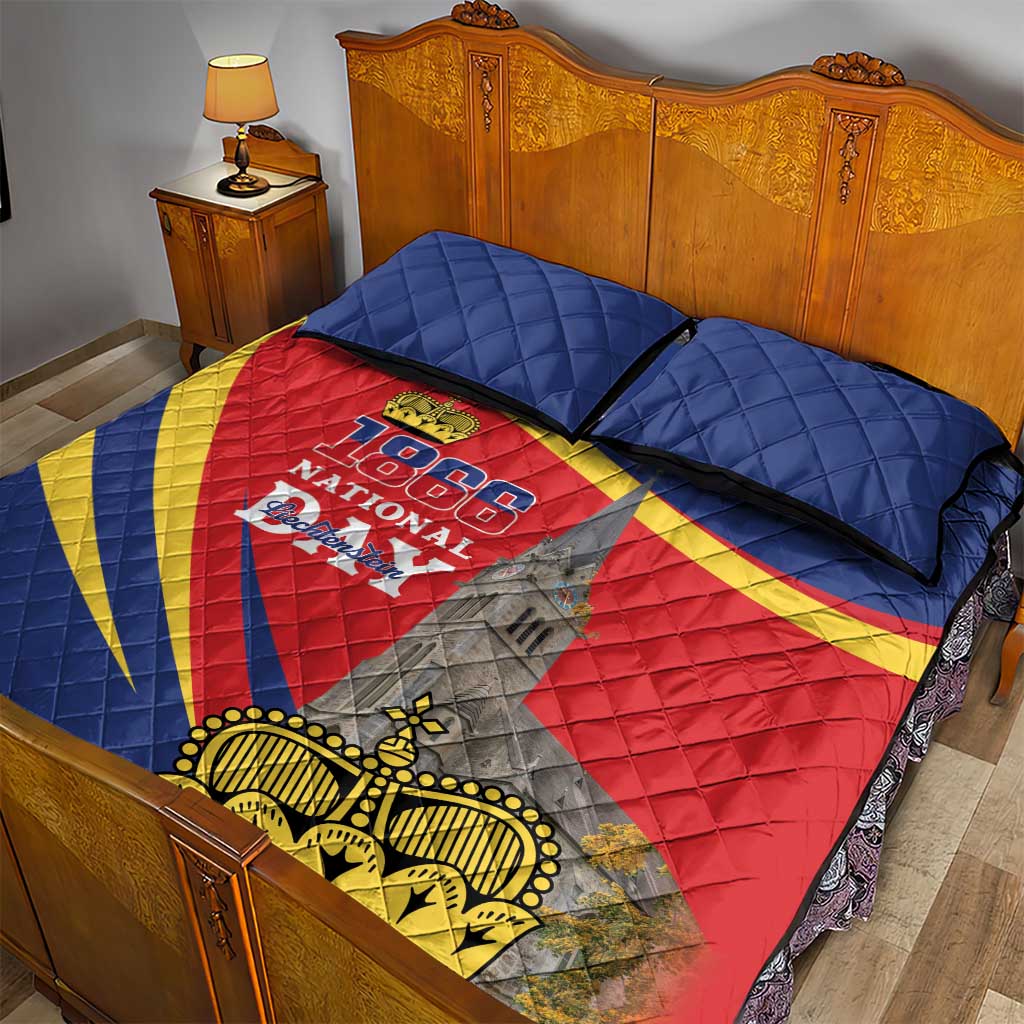 Liechtenstein National Day 1866 Quilt Bed Set Gold Crown Vaduz Cathedral