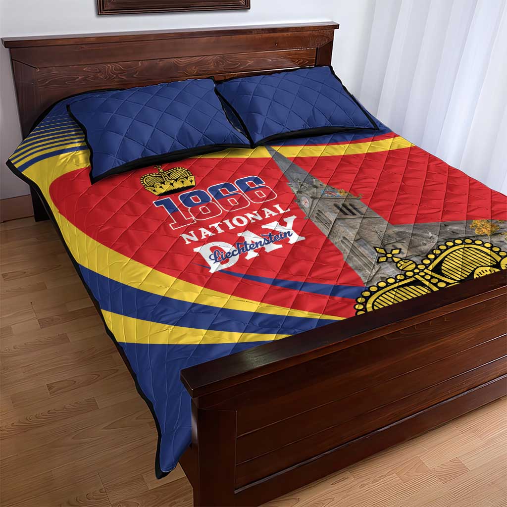Liechtenstein National Day 1866 Quilt Bed Set Gold Crown Vaduz Cathedral