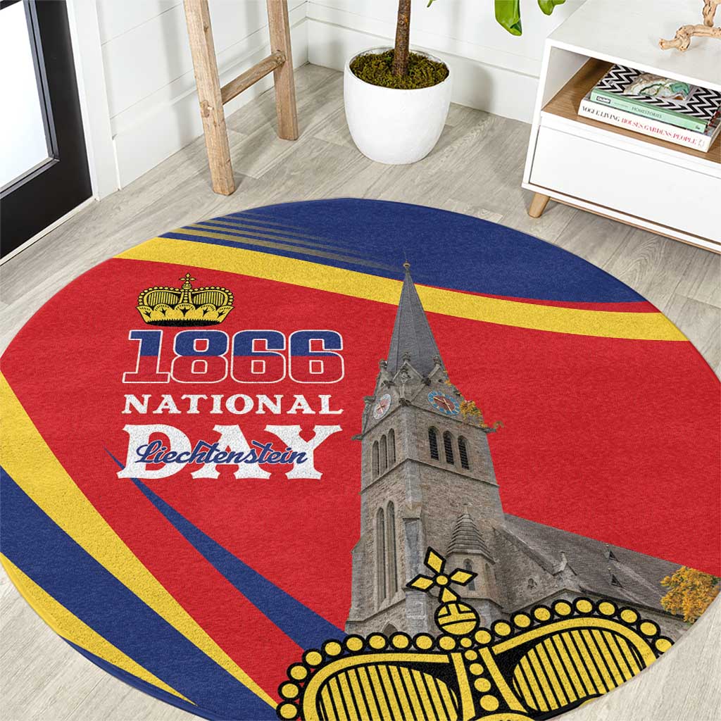 Liechtenstein National Day 1866 Round Carpet Gold Crown Vaduz Cathedral