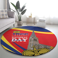 Liechtenstein National Day 1866 Round Carpet Gold Crown Vaduz Cathedral