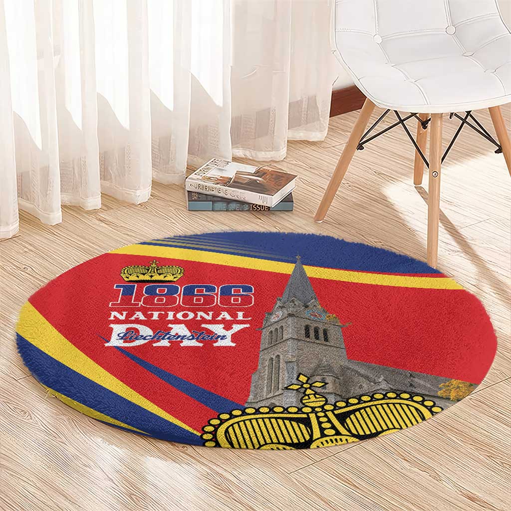 Liechtenstein National Day 1866 Round Carpet Gold Crown Vaduz Cathedral