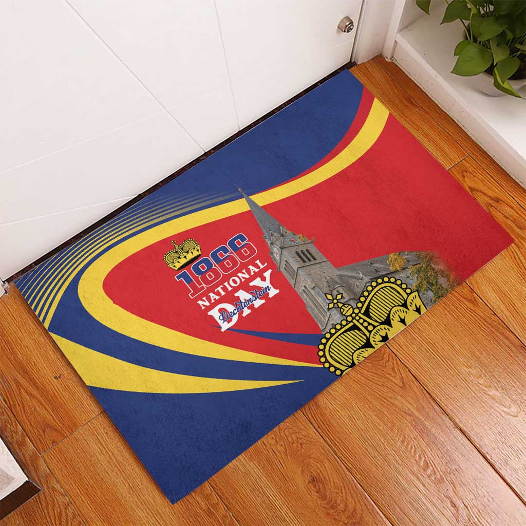 Liechtenstein National Day 1866 Rubber Doormat Gold Crown Vaduz Cathedral