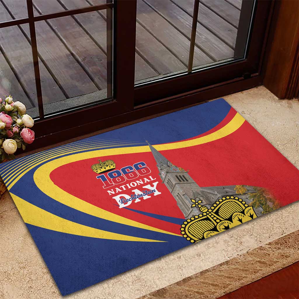 Liechtenstein National Day 1866 Rubber Doormat Gold Crown Vaduz Cathedral