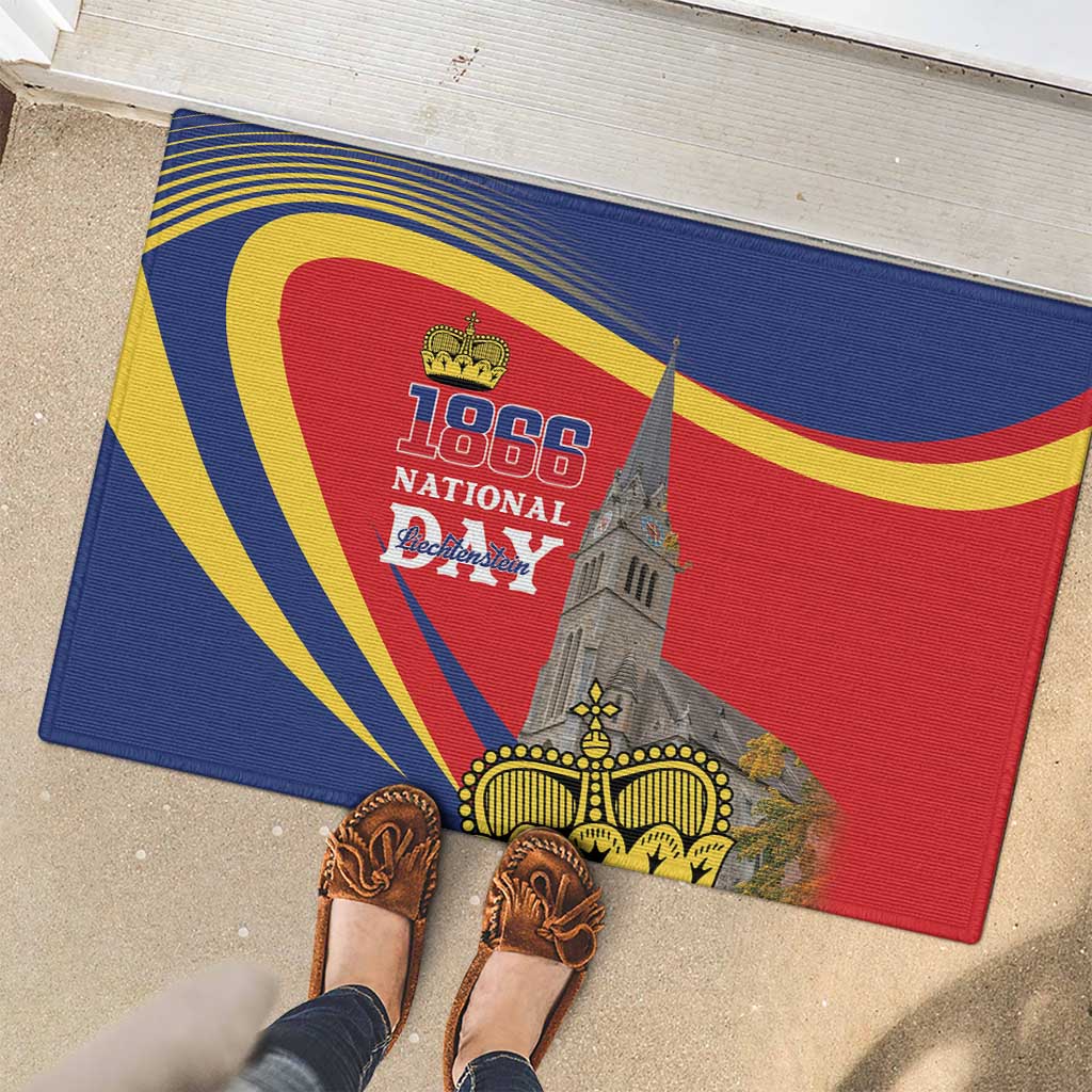 Liechtenstein National Day 1866 Rubber Doormat Gold Crown Vaduz Cathedral