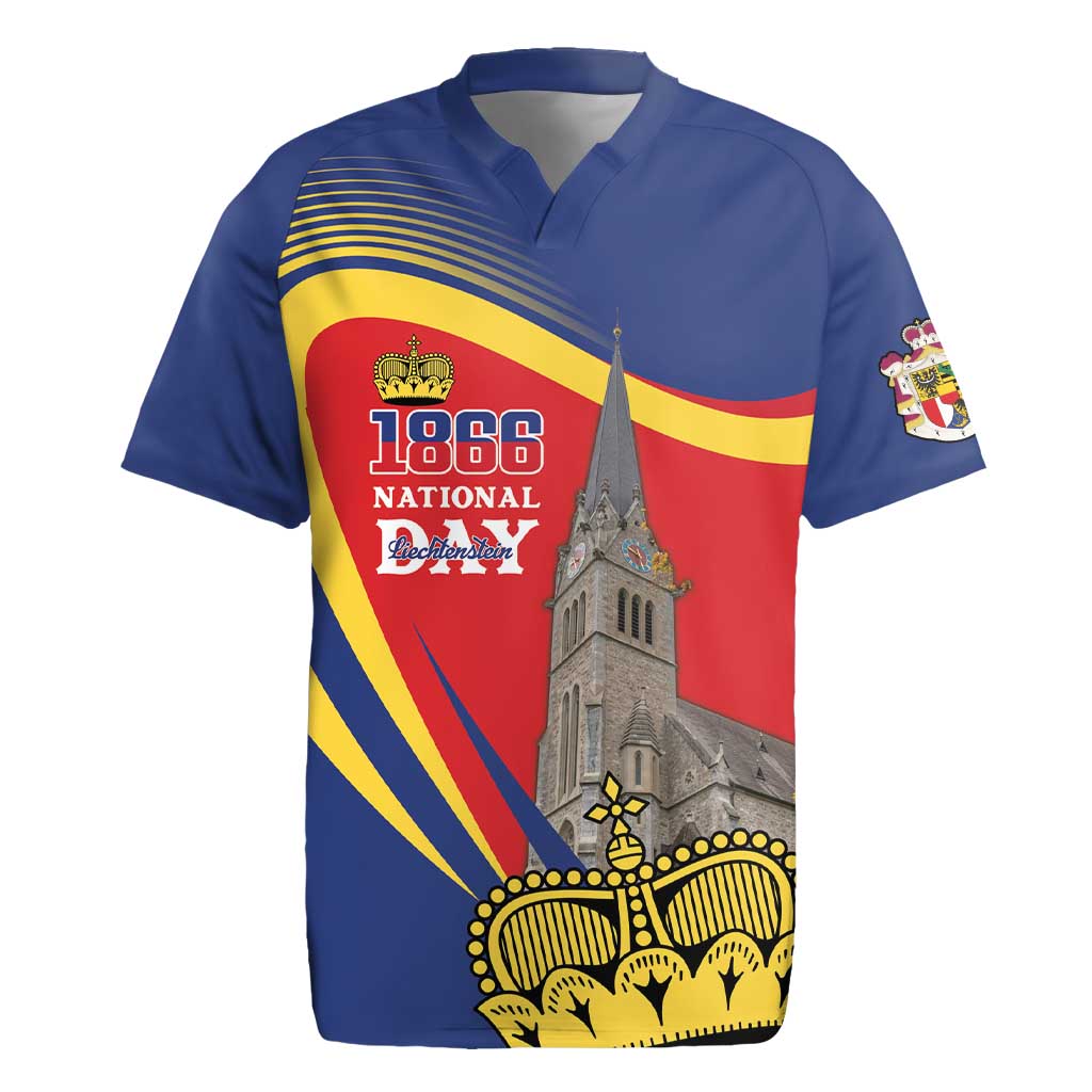 Liechtenstein National Day 1866 Rugby Jersey Gold Crown Vaduz Cathedral
