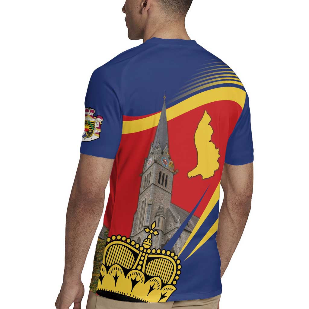 Liechtenstein National Day 1866 Rugby Jersey Gold Crown Vaduz Cathedral