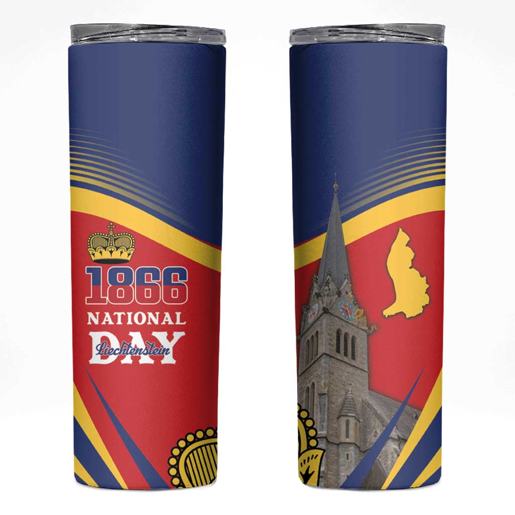 Liechtenstein National Day 1866 Skinny Tumbler Gold Crown Vaduz Cathedral