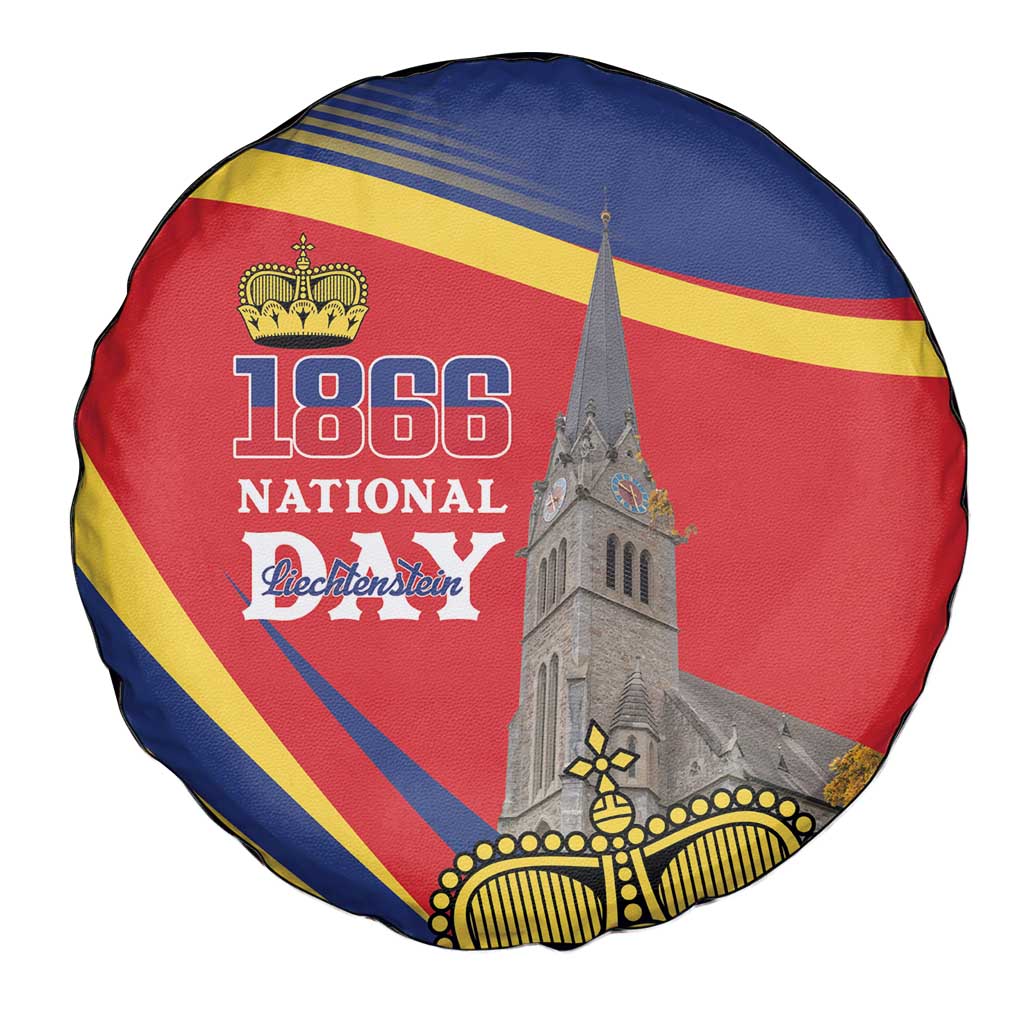 Liechtenstein National Day 1866 Spare Tire Cover Gold Crown Vaduz Cathedral