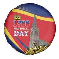 Liechtenstein National Day 1866 Spare Tire Cover Gold Crown Vaduz Cathedral