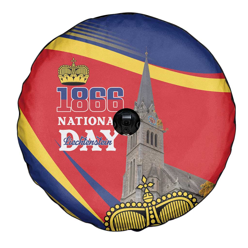 Liechtenstein National Day 1866 Spare Tire Cover Gold Crown Vaduz Cathedral