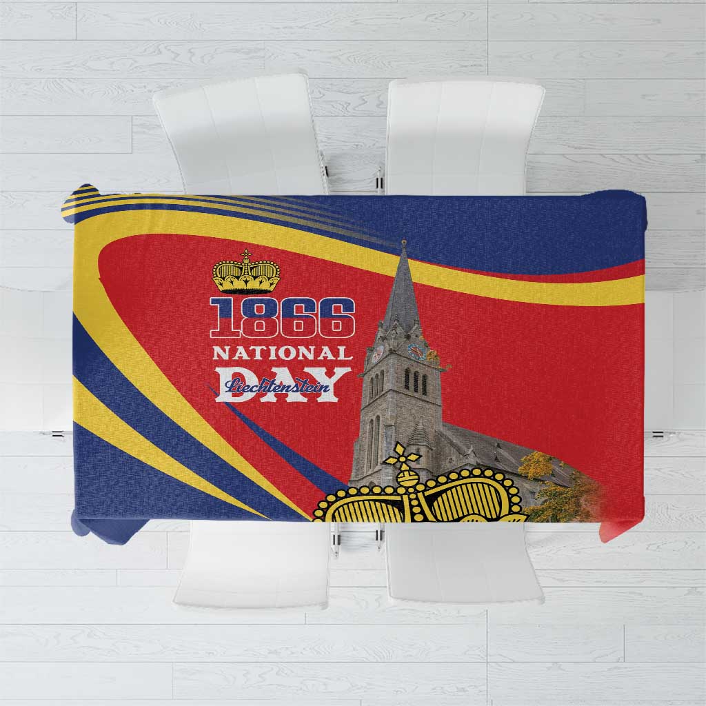 Liechtenstein National Day 1866 Tablecloth Gold Crown Vaduz Cathedral