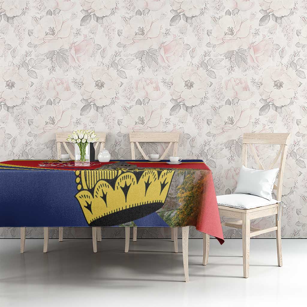 Liechtenstein National Day 1866 Tablecloth Gold Crown Vaduz Cathedral