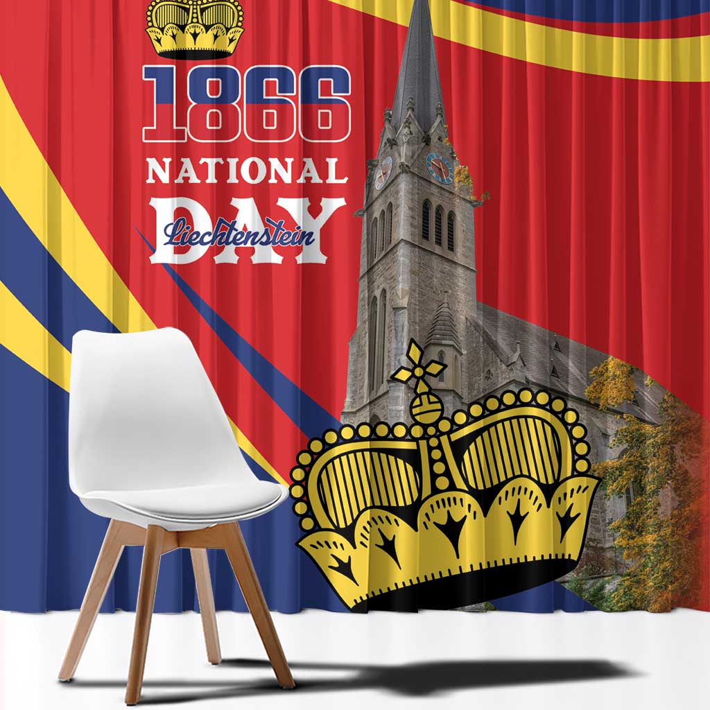 Liechtenstein National Day 1866 Window Curtain Gold Crown Vaduz Cathedral