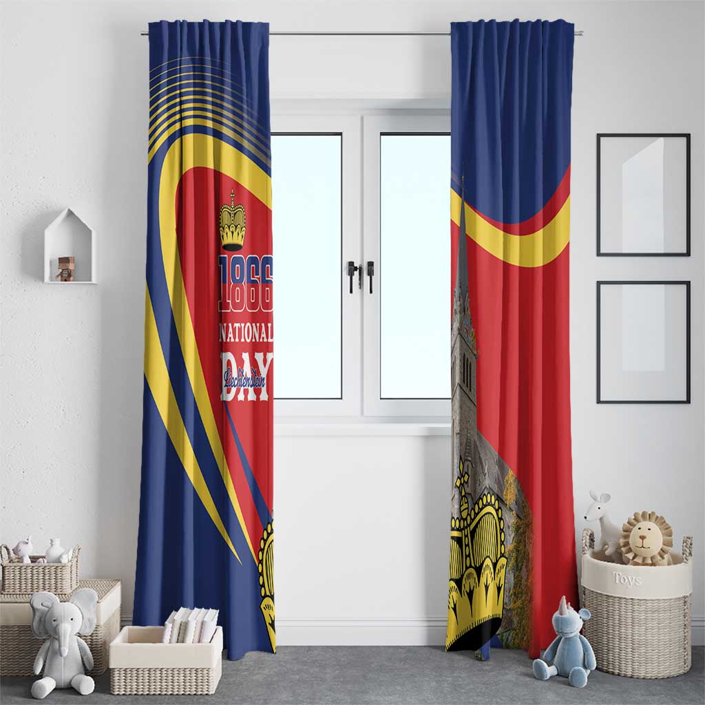 Liechtenstein National Day 1866 Window Curtain Gold Crown Vaduz Cathedral