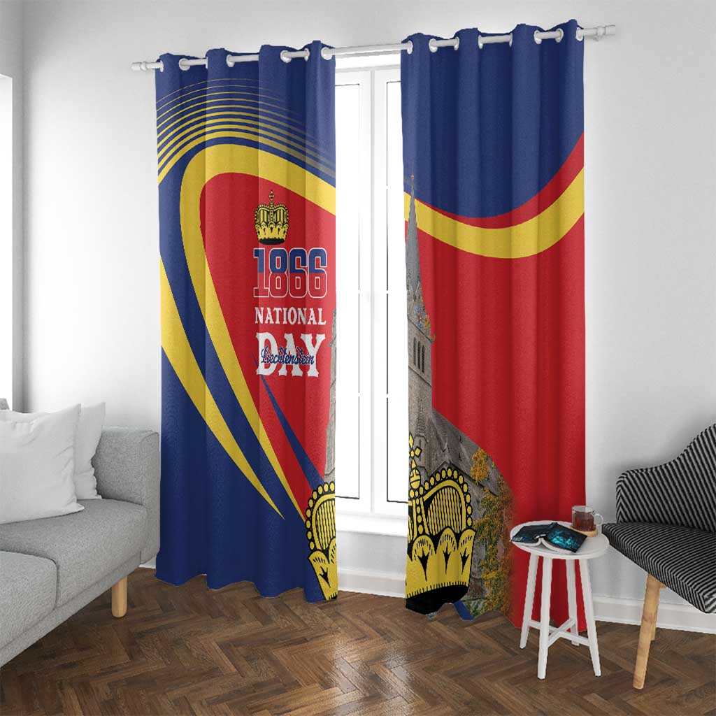 Liechtenstein National Day 1866 Window Curtain Gold Crown Vaduz Cathedral