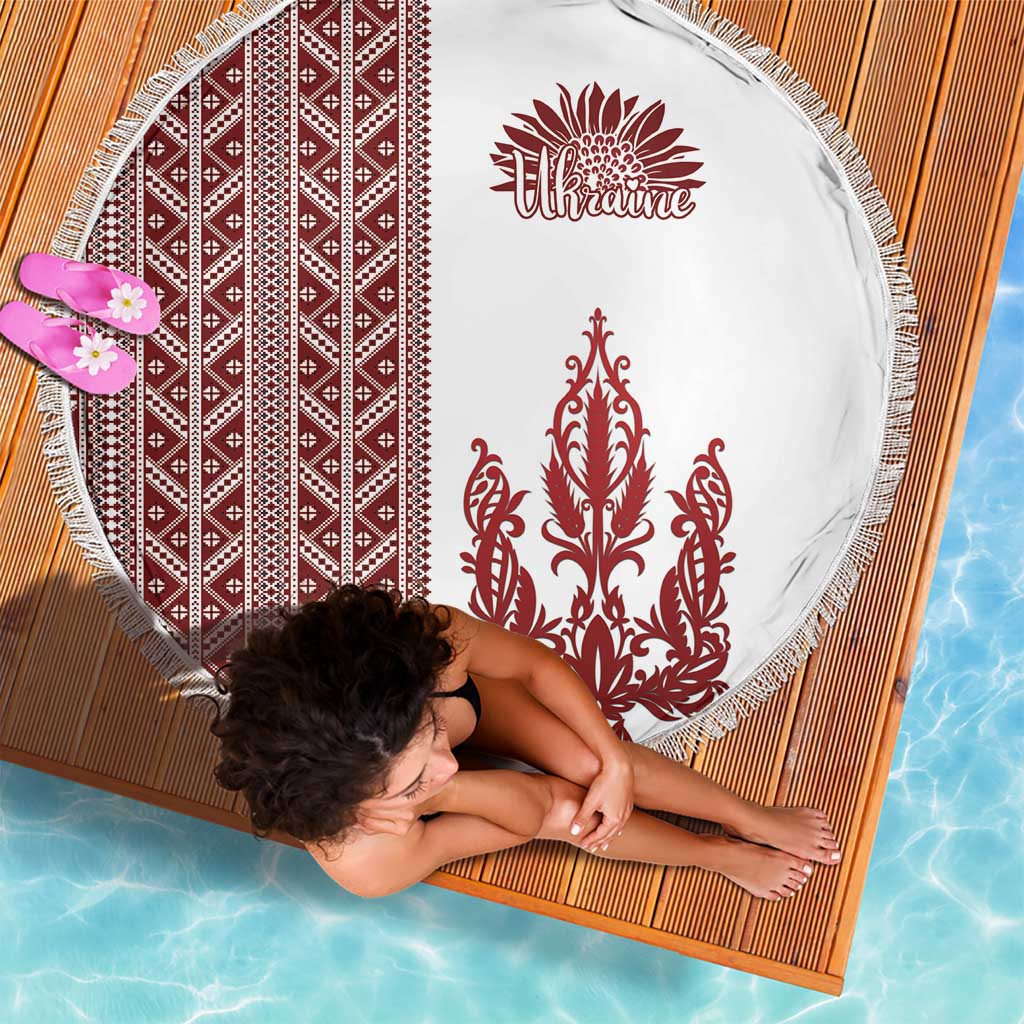 Ukraine Vyshyvanka Pattern Beach Blanket Ukrainian Trident