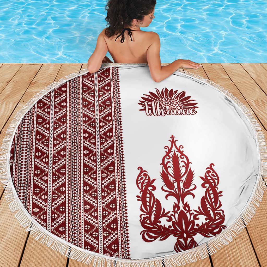 Ukraine Vyshyvanka Pattern Beach Blanket Ukrainian Trident