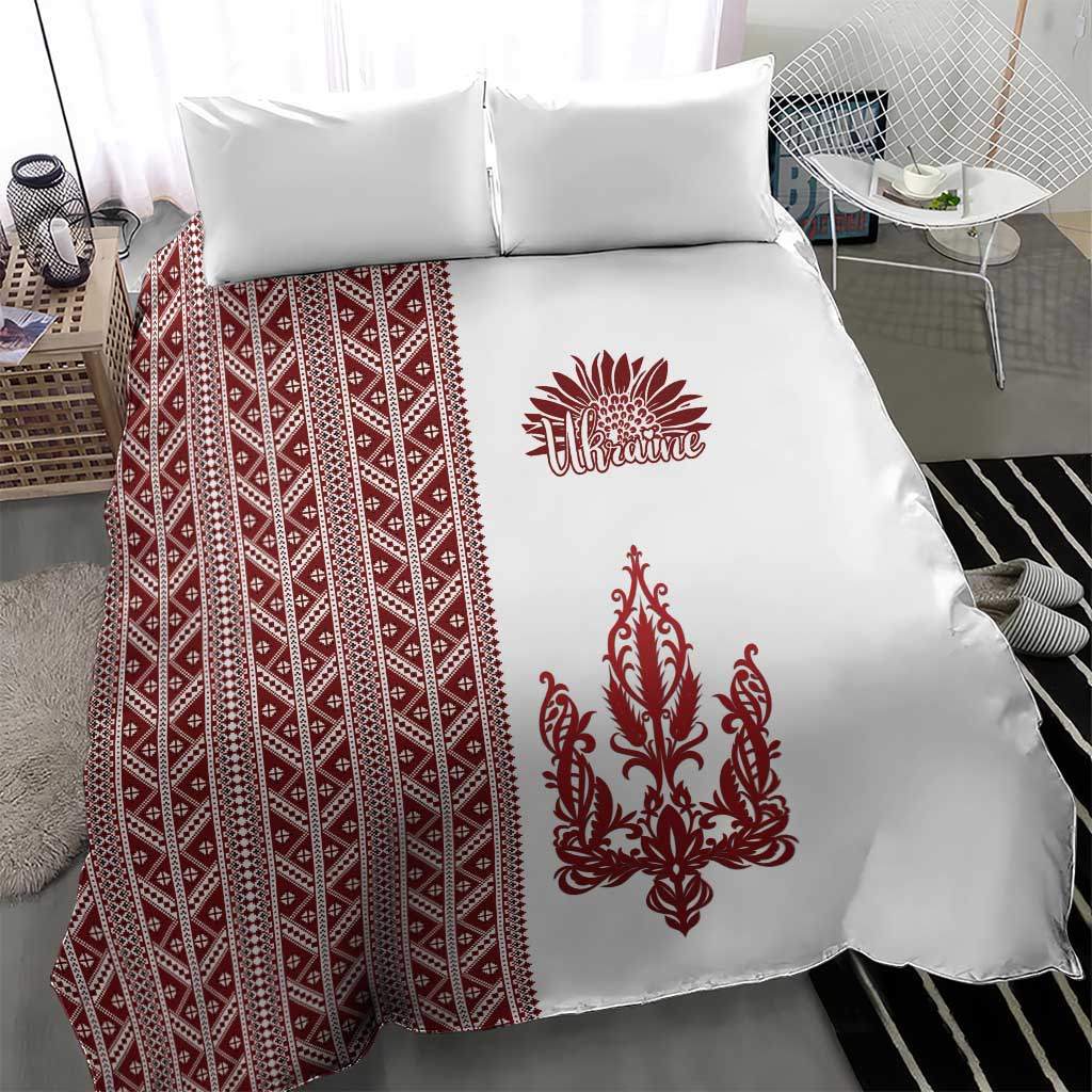 Ukraine Vyshyvanka Pattern Bedding Set Ukrainian Trident