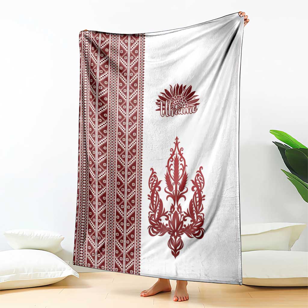 Ukraine Vyshyvanka Pattern Blanket Ukrainian Trident