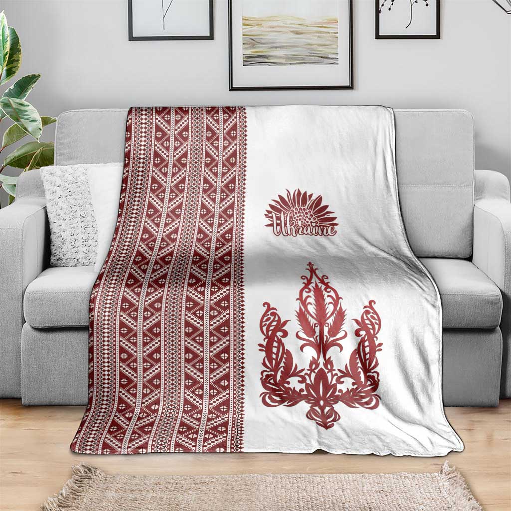 Ukraine Vyshyvanka Pattern Blanket Ukrainian Trident