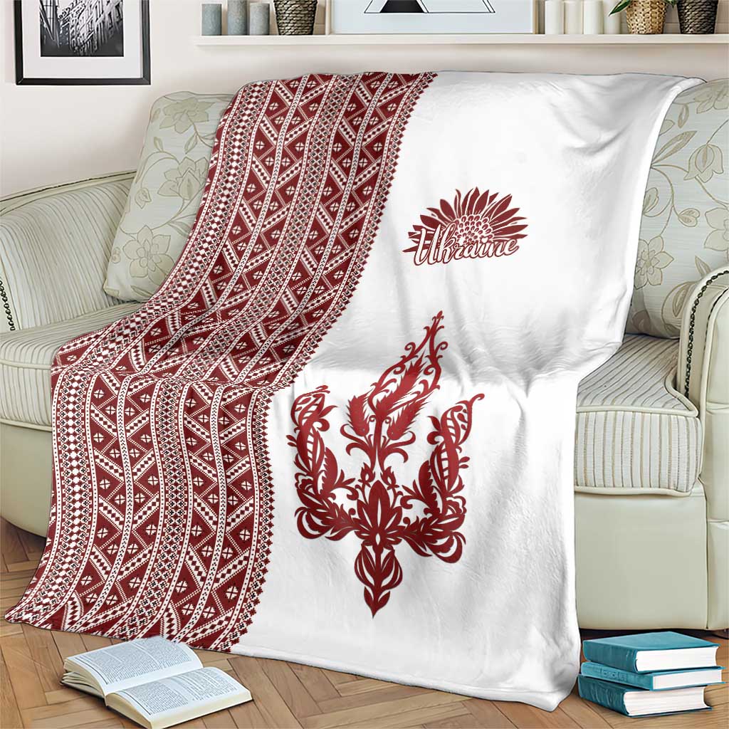 Ukraine Vyshyvanka Pattern Blanket Ukrainian Trident