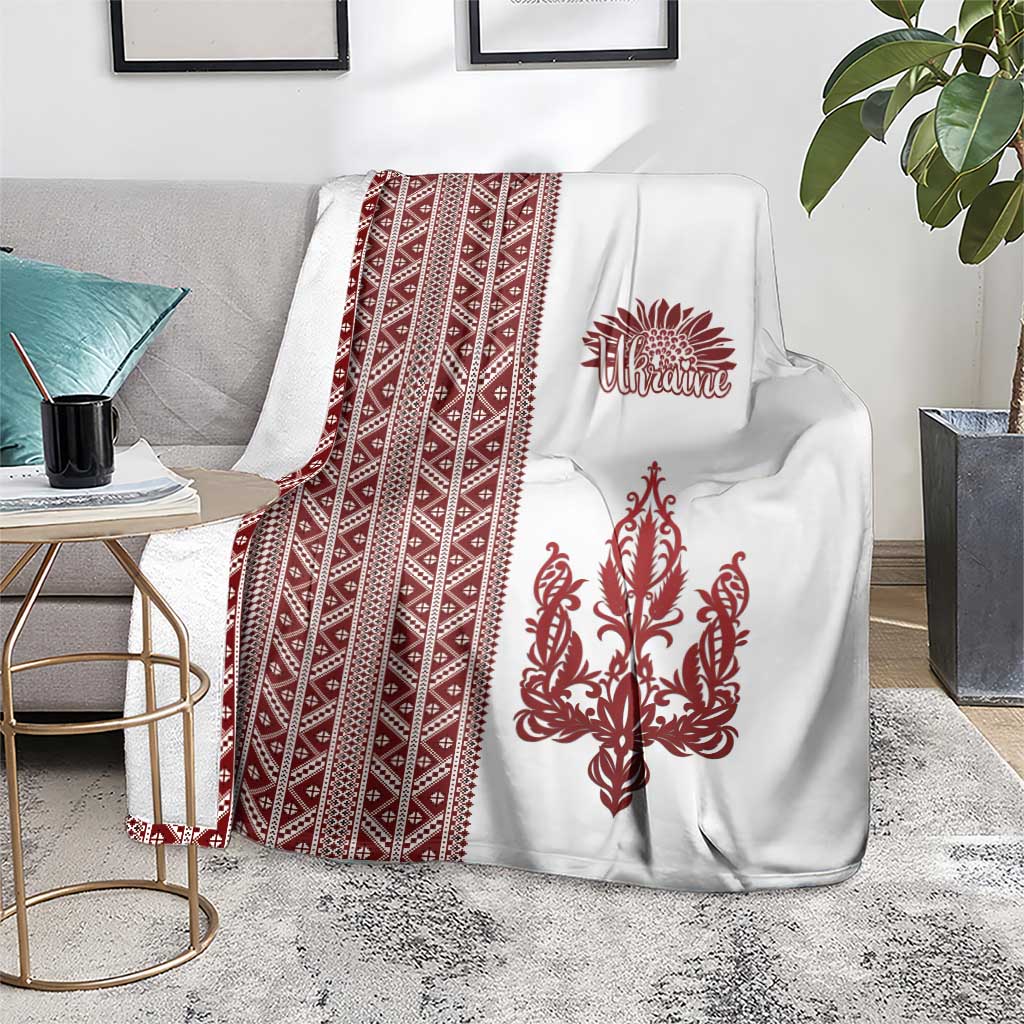 Ukraine Vyshyvanka Pattern Blanket Ukrainian Trident
