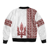 Ukraine Vyshyvanka Pattern Bomber Jacket Ukrainian Trident