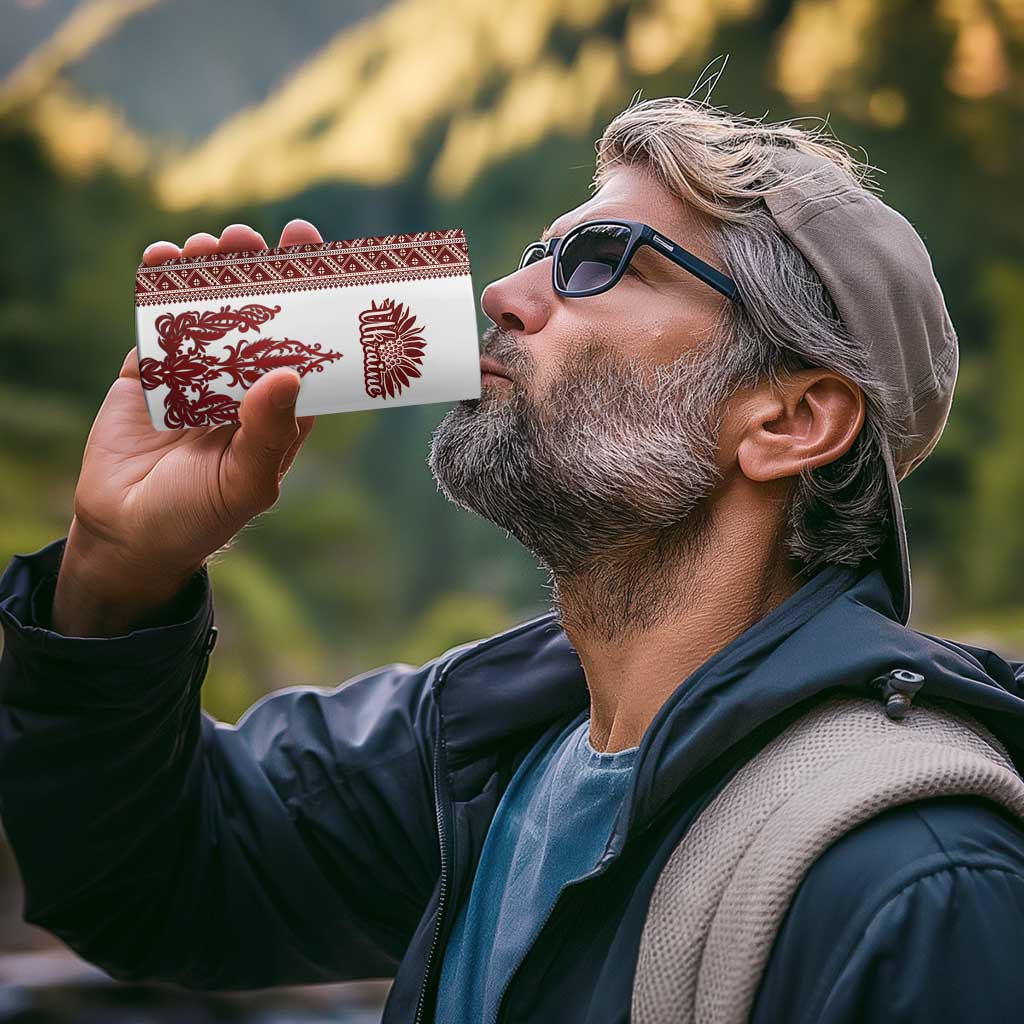 Ukraine Vyshyvanka Pattern 4 in 1 Can Cooler Tumbler Ukrainian Trident