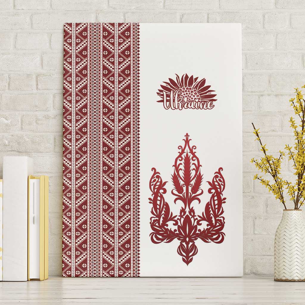 Ukraine Vyshyvanka Pattern Canvas Wall Art Ukrainian Trident