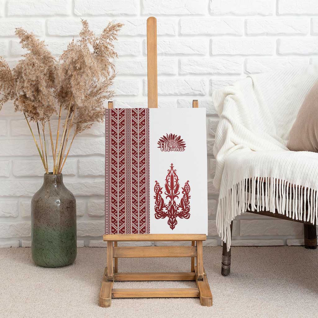 Ukraine Vyshyvanka Pattern Canvas Wall Art Ukrainian Trident