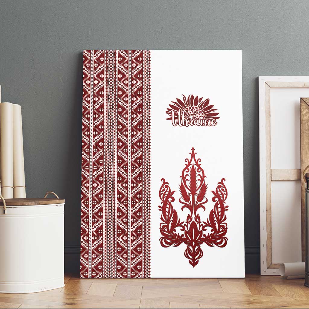 Ukraine Vyshyvanka Pattern Canvas Wall Art Ukrainian Trident